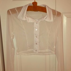 Pretty little thing crop top, sheer, long sleeves